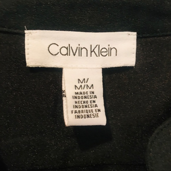 Calvin Klein button blouse in black and gold - Picture 3 of 4